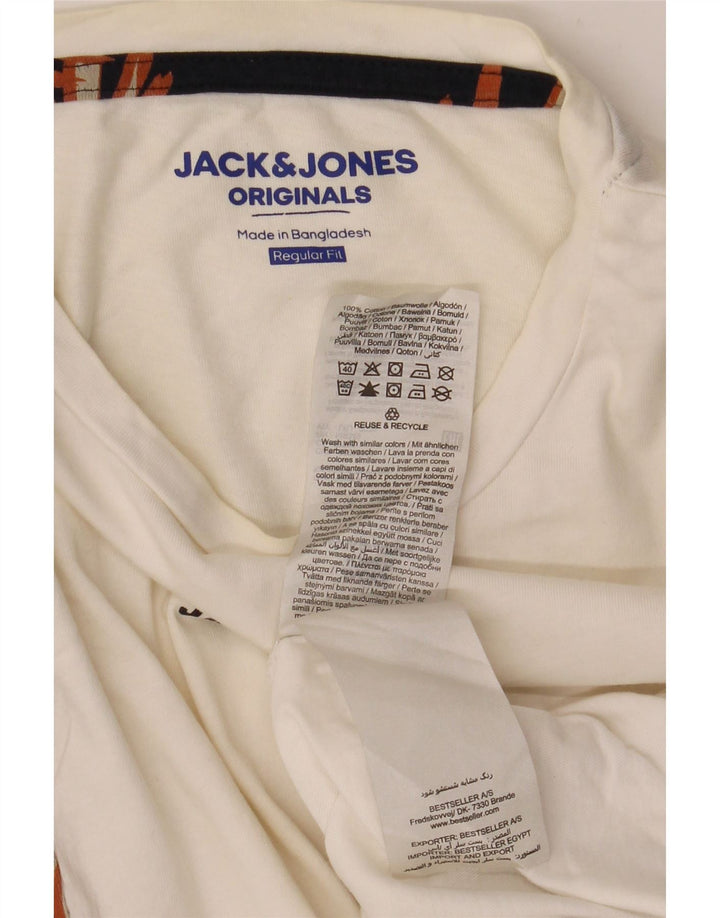 Jack & Jones Herre Regular Fit Grafisk T-shirt Top Medium White Floral