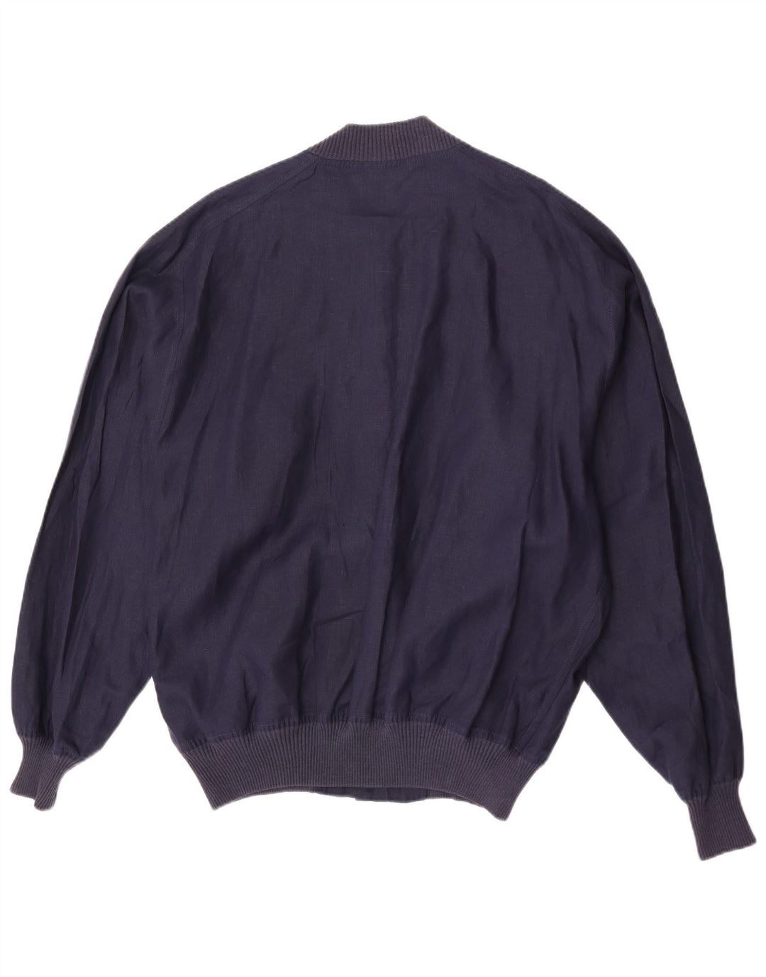 Avon Celli Herre Loose Fit Bomber Jacket IT 46 Small Navy Blue Linen