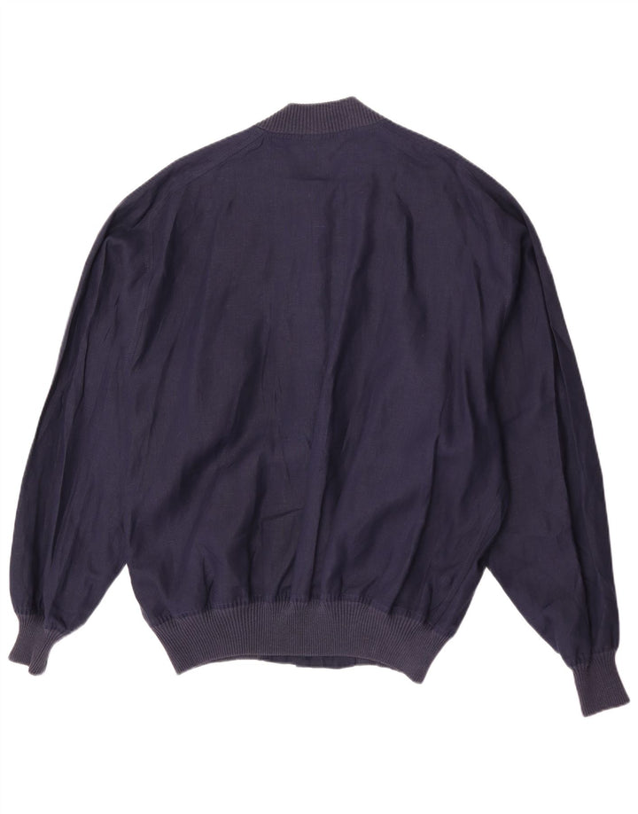 Avon Celli Herre Loose Fit Bomber Jacket IT 46 Small Navy Blue Linen