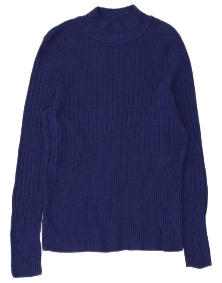 Marks & Spencer Dame Turtle Neck Jumper Sweater UK 16 Large Navy Blue
