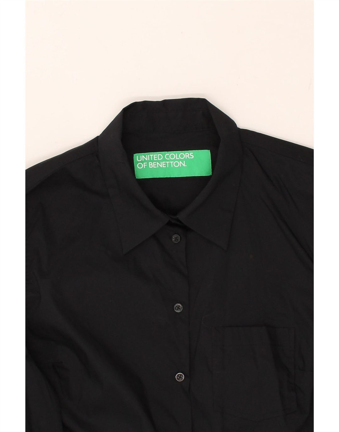 BENETTON Womens Shirt UK 16 Large Black Vintage Benetton and Second-Hand Benetton from Messina Hembry 
