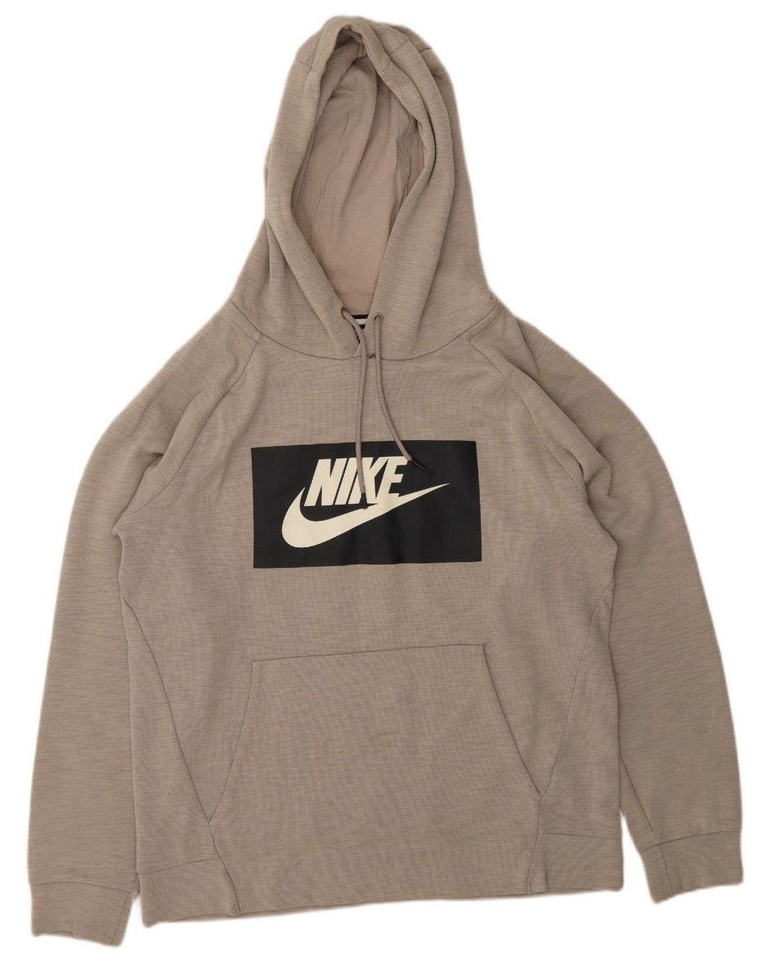 NIKE Womens Graphic Hoodie Jumper UK 14 Medium Grey