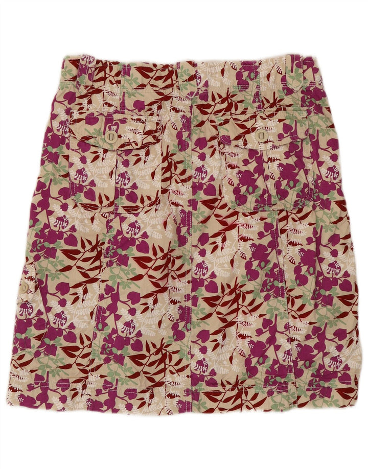 EDDIE BAUER A-line nederdel til kvinder US 8 Medium W30 Beige Blomsterbomuld