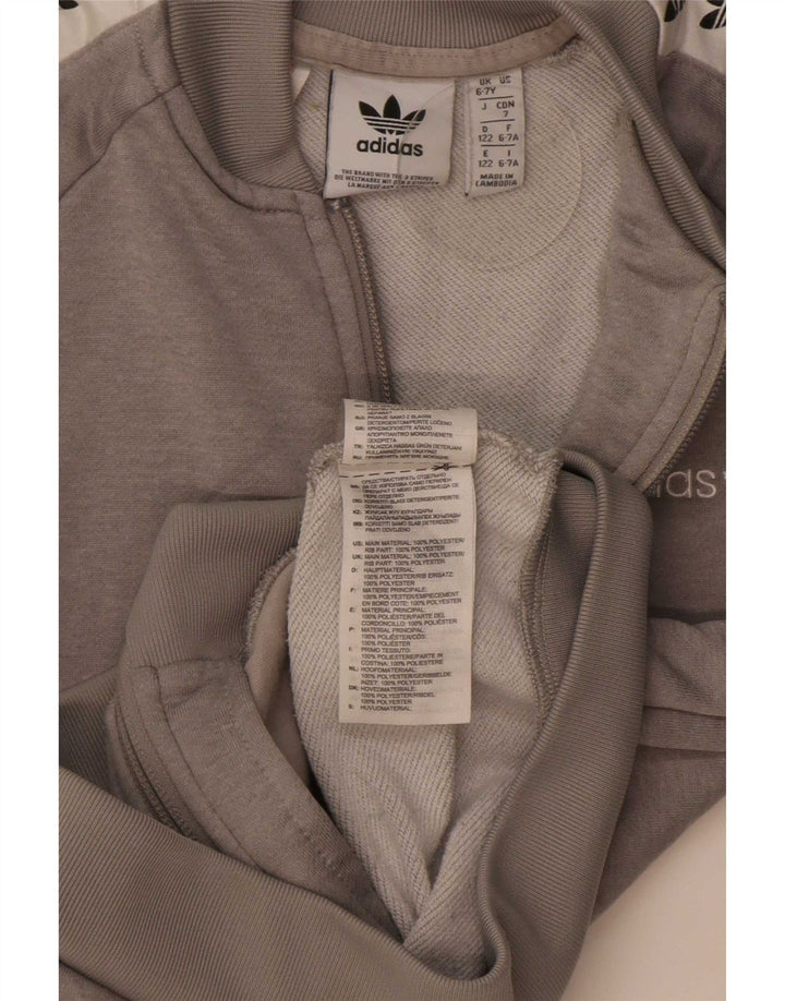 Adidas drenge grafisk træningsdragt topjakke 6-7 år Grå Colourblock