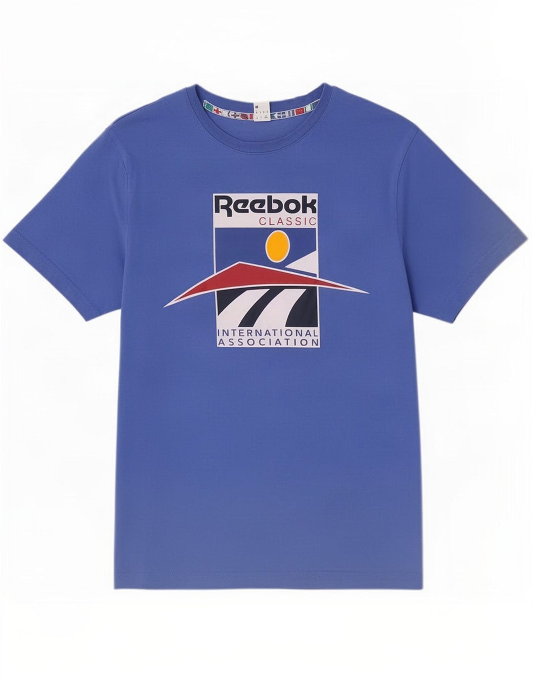 Reebok Herre grafisk T-shirt top mellemblå bomuld