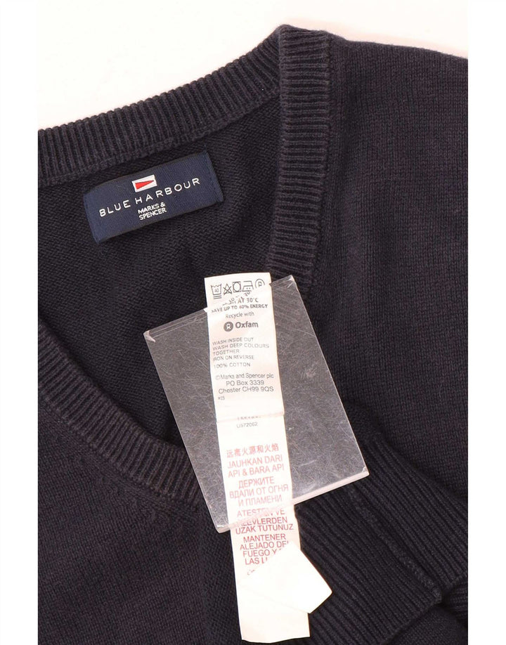 Marks & Spencer Herre Blue Harbor Vest Tank Top Medium Navy Blue Bomuld