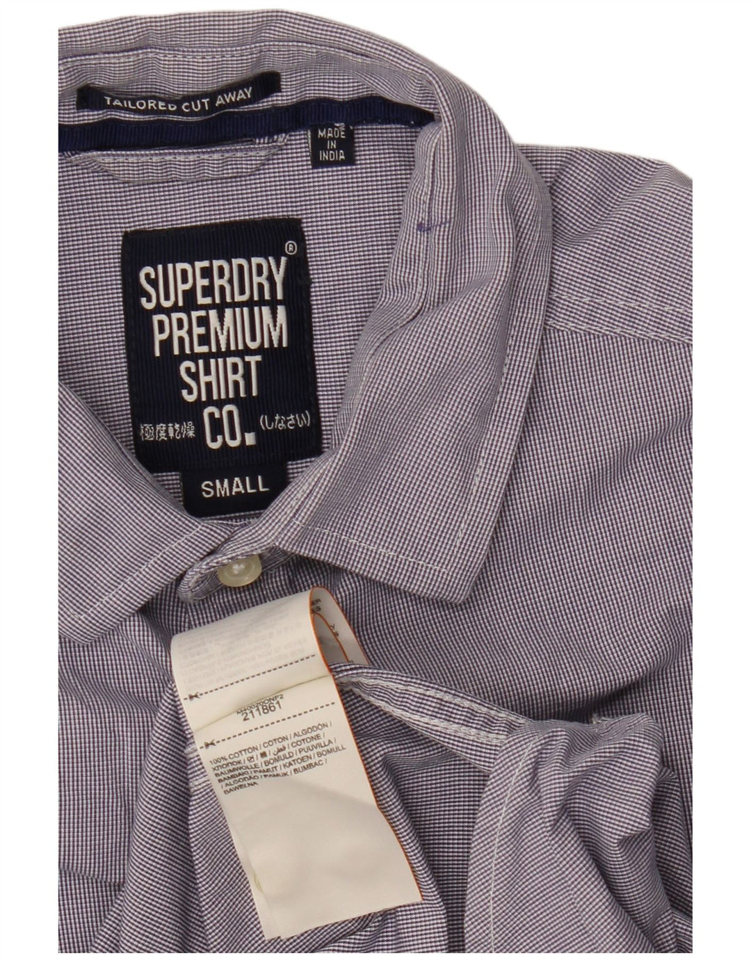 SUPERDRY Skræddersyet skjorte til mænd Lille lilla stribet bomuld