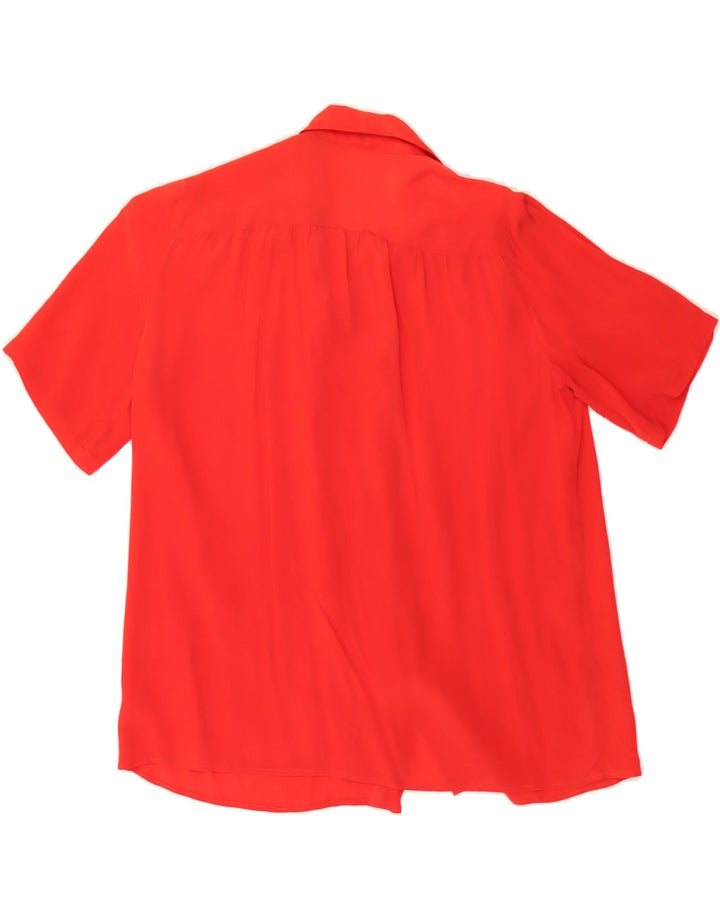VINTAGE Womens Short Sleeve Shirt Blouse UK 14 Large Red Vintage Vintage and Second-Hand Vintage from Messina Hembry 