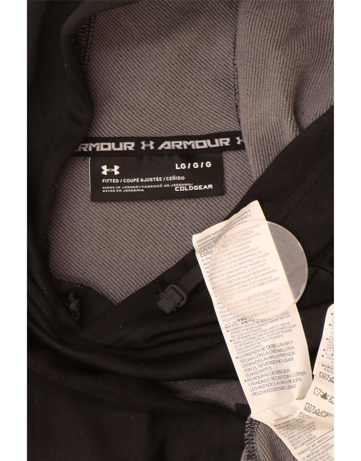 Under Armour Herre Cold Gear Grafisk Hættetrøje Jumper Stor Sort Polyester