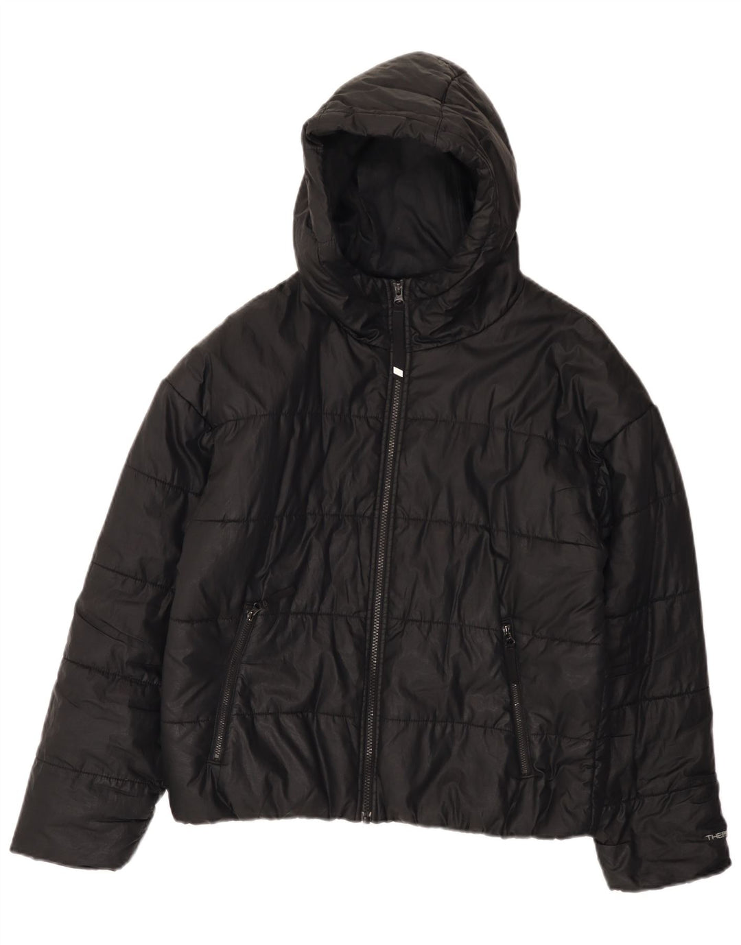 Nike Dame Therma-Fit Oversized polstret jakke UK 10 Lille sort polyester