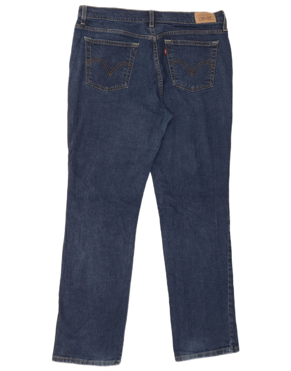 Levi's Womens 505 Højtaljede lige jeans US 14 XL W34 L31 Blå Bomuld