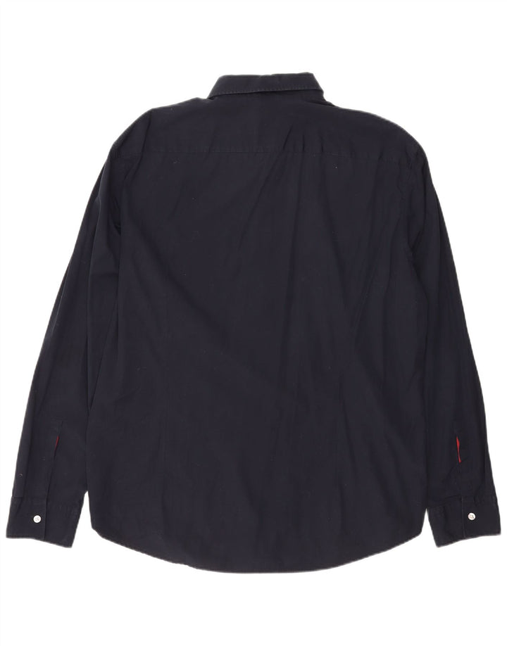 Hugo Boss herre Slim Fit skjorte 2XL marineblå bomuld