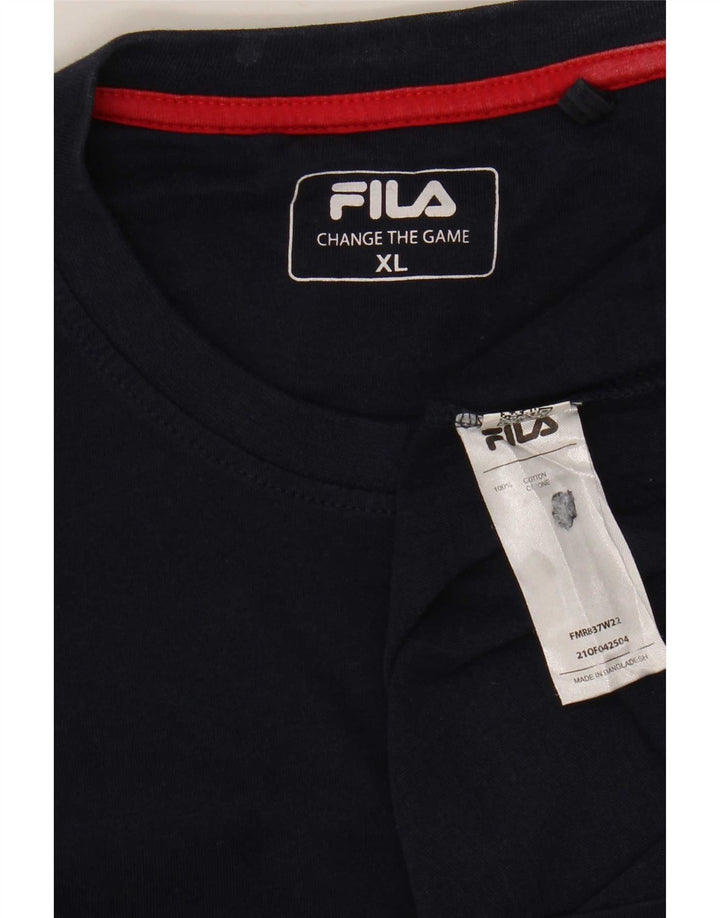 Fila Herre Top Langærmet XL Marineblå Bomuld