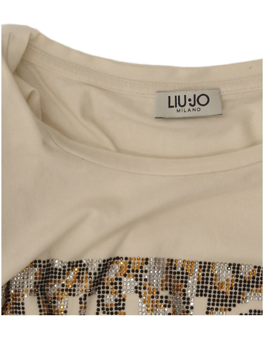 Liu Jo Grafisk T-Shirt Top UK 10 Small White