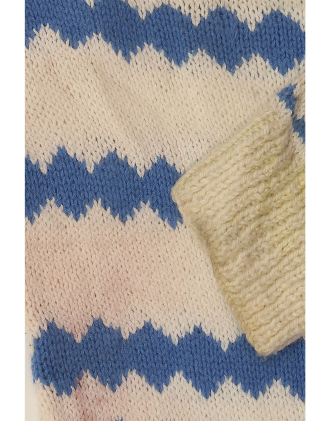 VINTAGE Herre sweater med rund hals, Medium Off White Fair Isle