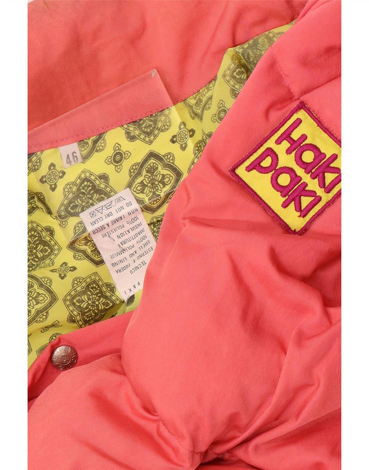 Vintage herre Loose Fit polstret jakke IT 46 Small Pink Floral Polyamid