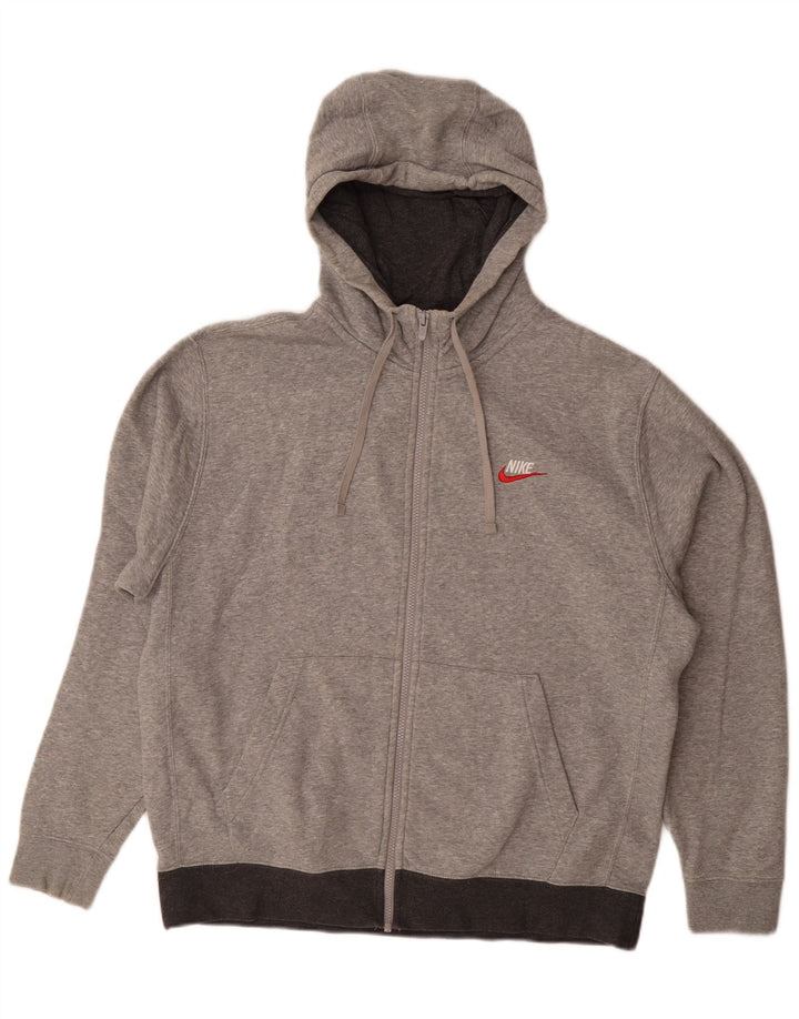 Nike hættetrøje med lynlås til mænd Large Grå Colourblock Bomuld