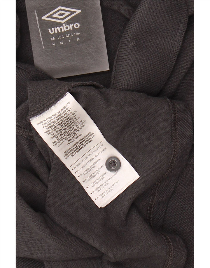 UMBRO Womens Polo Shirt UK 14 Medium Grey Cotton