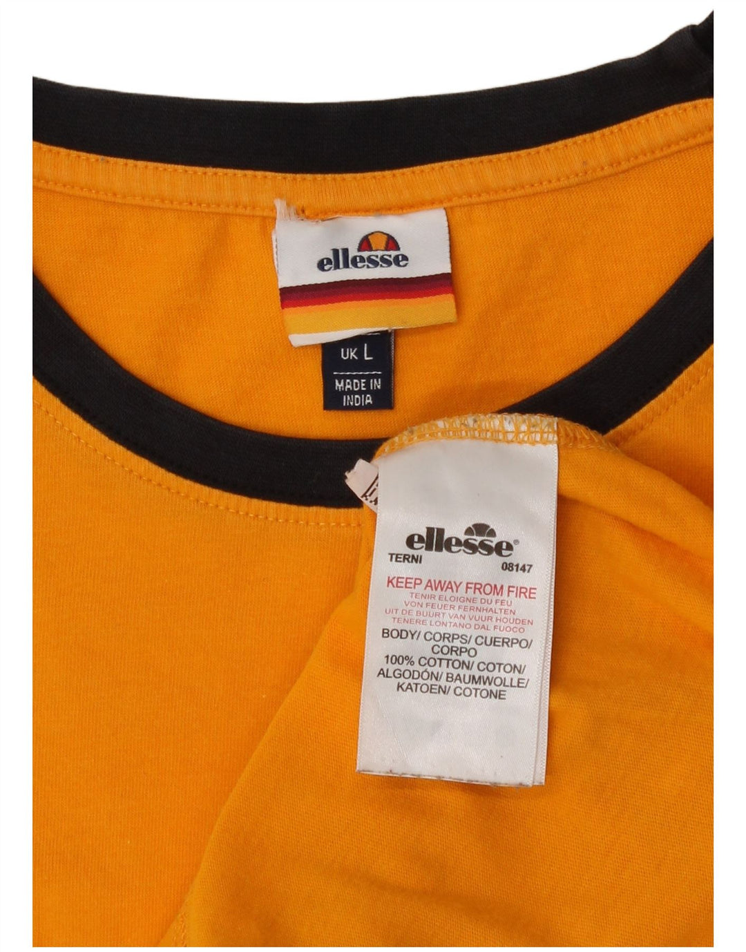 Ellesse Herre Grafisk T-Shirt Top Stor Orange Bomuld