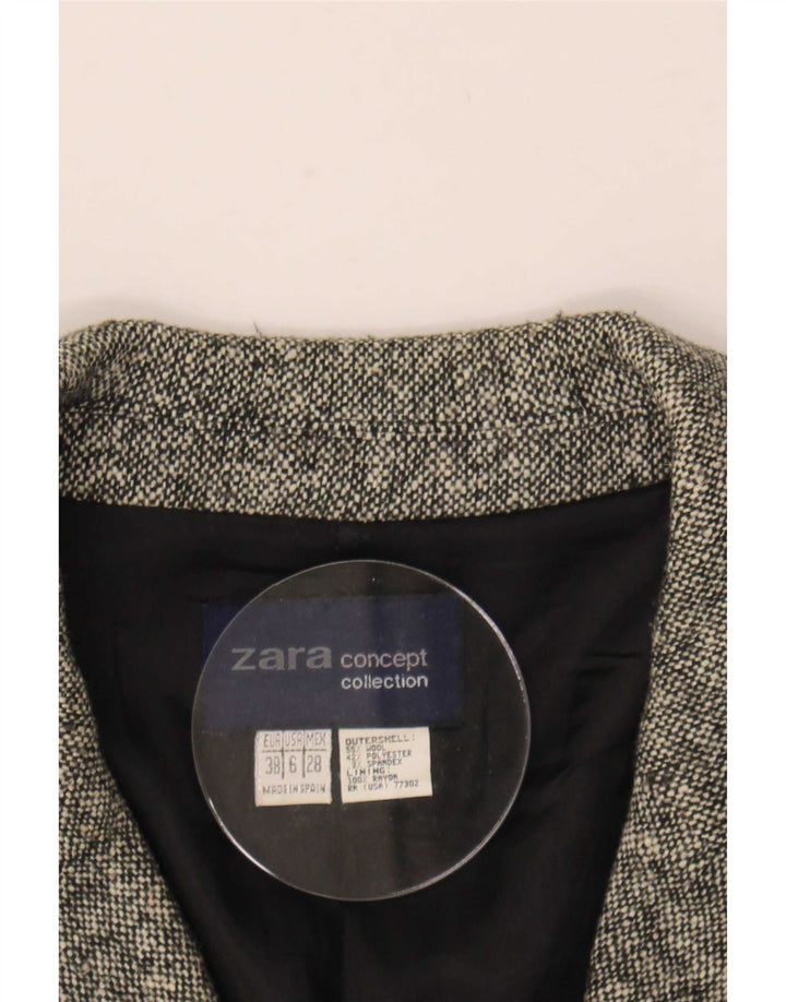 Zara Dame Oversized Overfrakke EU 38 Lille Grå Uld