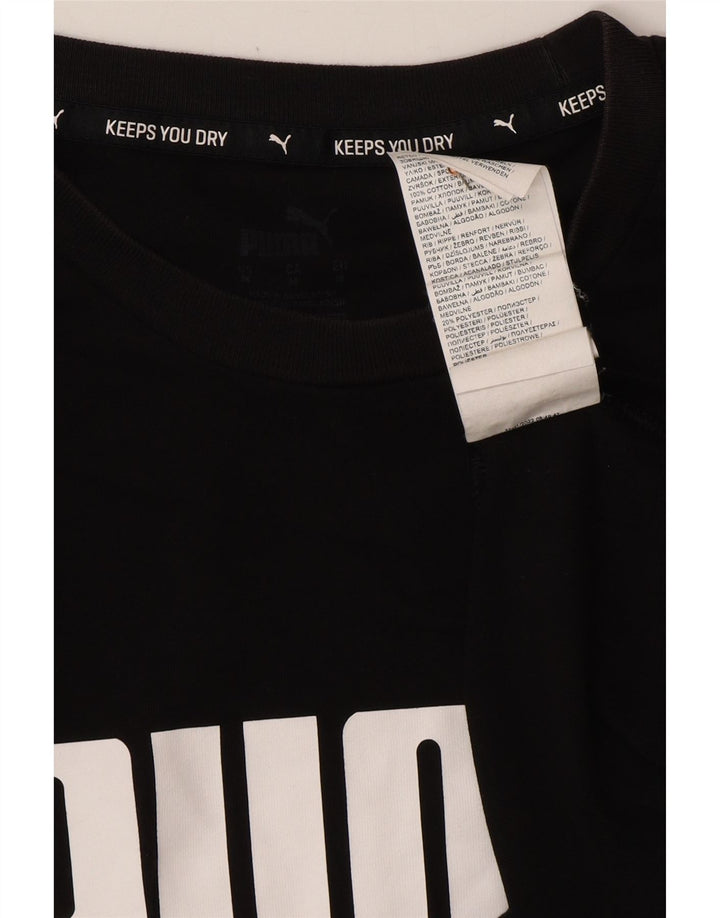 PUMA Grafisk T-shirt til mænd, medium sort bomuld
