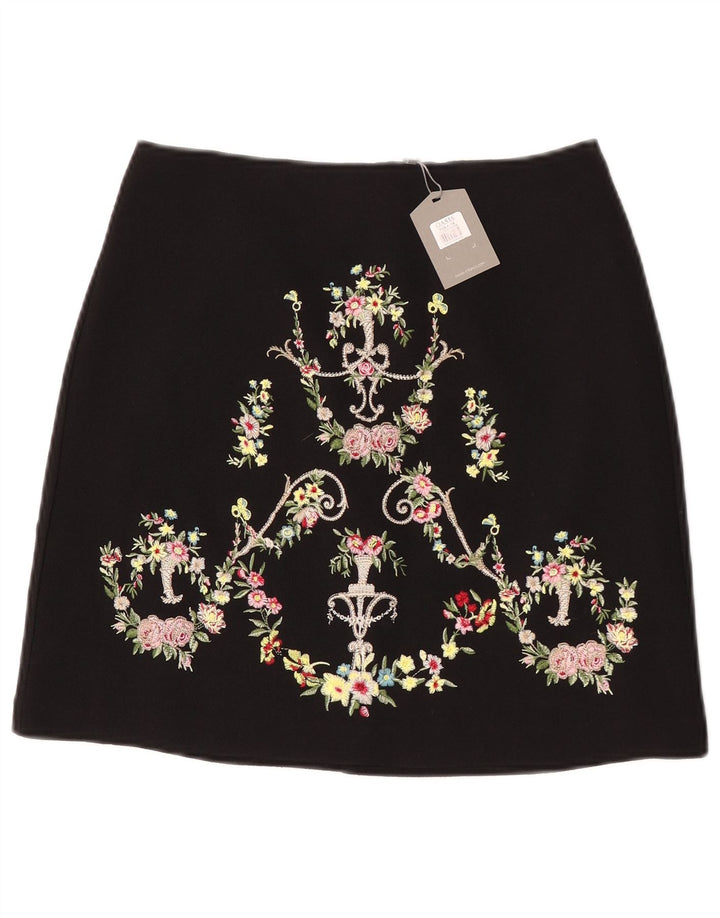 Oasis Dame Mini Nederdel UK 8 Small W25 Black Floral Polyester