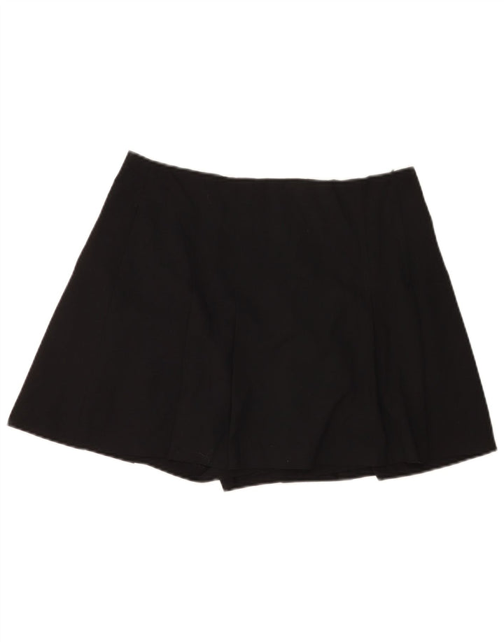 Zara Dame Skort Mini Nederdel Large W30 Sort Polyester