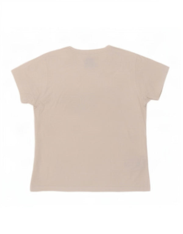 Jack Wolfskin Dame Grafisk T-Shirt Top UK 16 Stor Hvid Bomuld