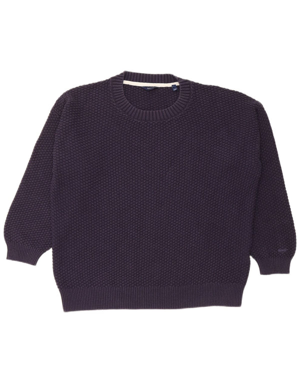 Gant herre rund hals sweater stor marineblå bomuld
