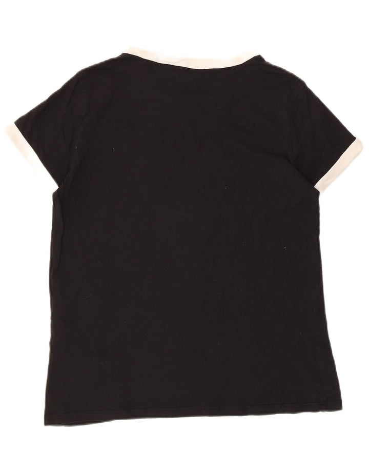Levi's Dame T-Shirt Top UK 10 Small Black Colourblock Bomuld