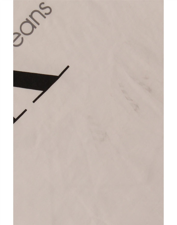 CALVIN KLEIN JEANS Grafisk T-shirt top til mænd Lille hvid bomuld