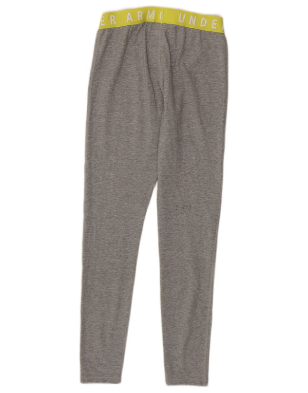 Under Armour Grafiske Leggings til kvinder UK 10 Small Grey Colourblock Bomuld