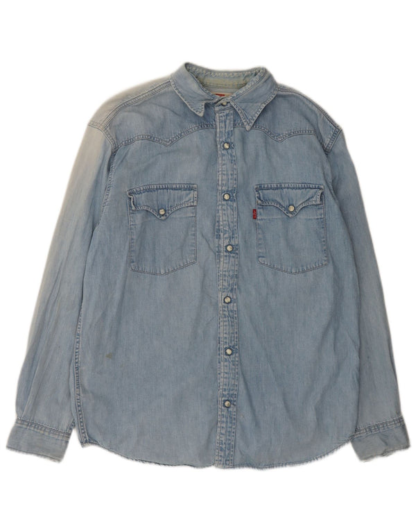 Levi's Denimskjorte til mænd, medium blå bomuld