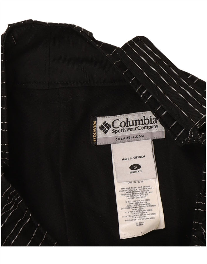 Columbia Womens Omni-Tech Windbreaker Bukser UK 10 Små sortstribede