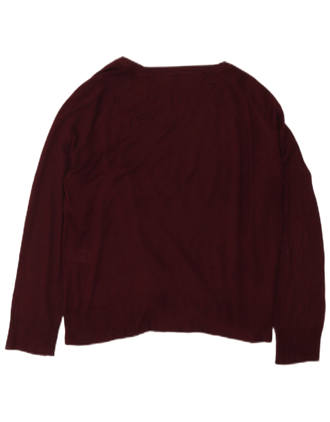 Zara Dame Boat Neck Jumper Sweater UK 14 Medium Maroon Viscose