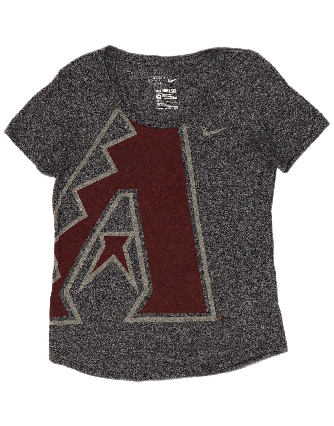 NIKE Dame Arizona Diamondbacks Grafisk T-Shirt Top UK 12 Medium Grå