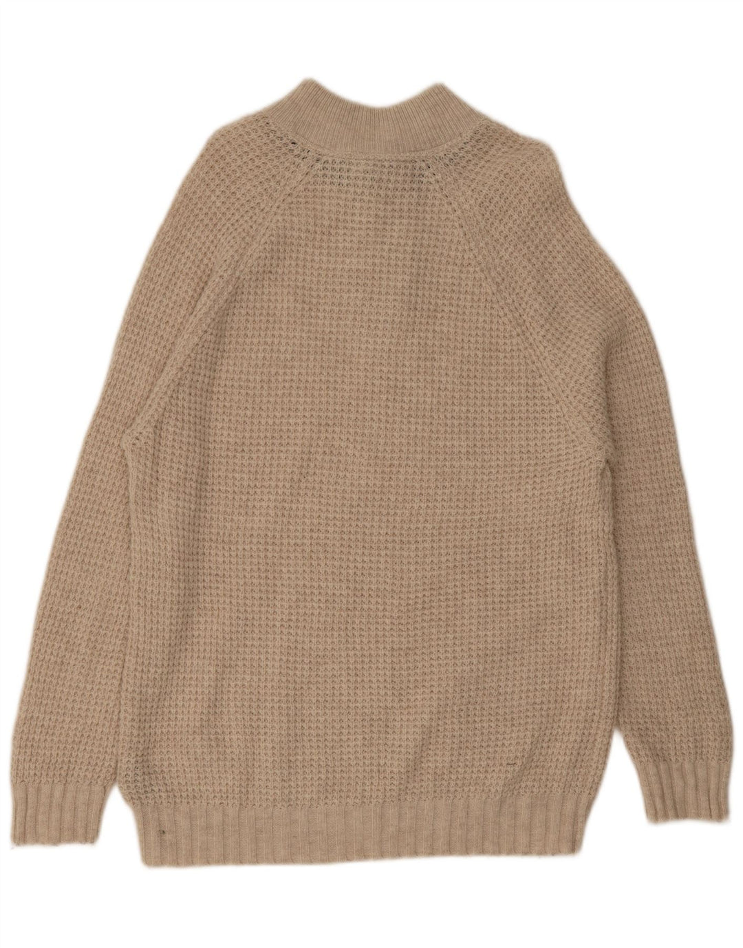 Besætningstøj Herre Button Neck Jumper Sweater XL Beige Uld