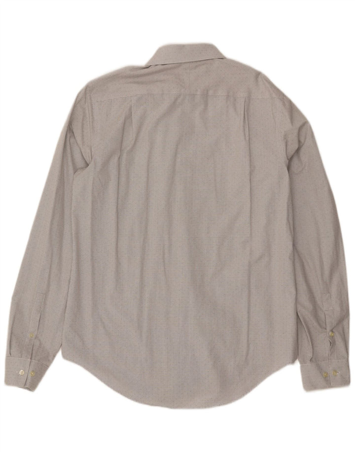 Calvin Klein Herre Slim Fit Skjorte Størrelse 16 Large Off White Ternet bomuld