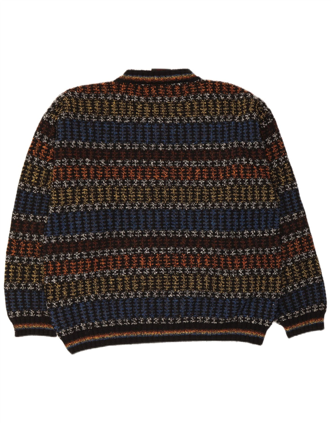Oxymel Herre V-hals sweater Medium Flerfarvet stribet uld