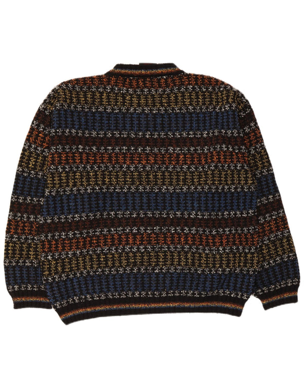 Oxymel Herre V-hals sweater Medium Flerfarvet stribet uld