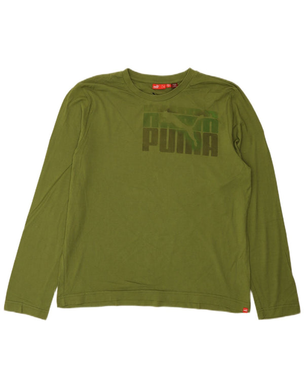 Puma Herre Grafisk Top Langærmet Stor Grøn Bomuld