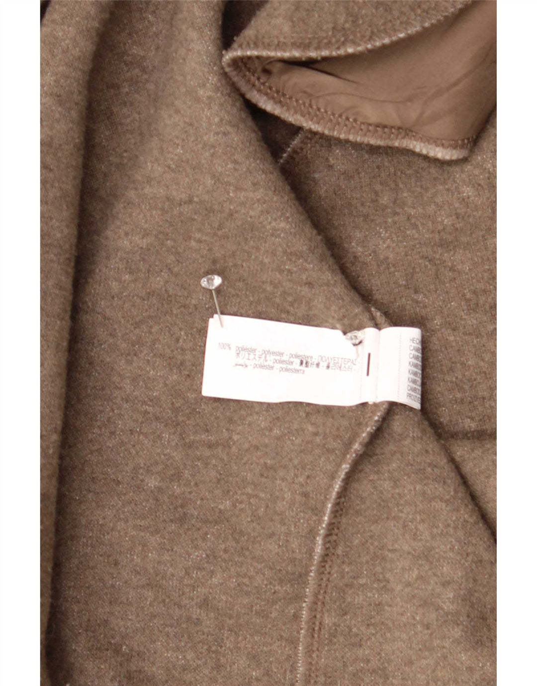 Zara Dame Overfrakke UK 16 Stor Brun Polyester