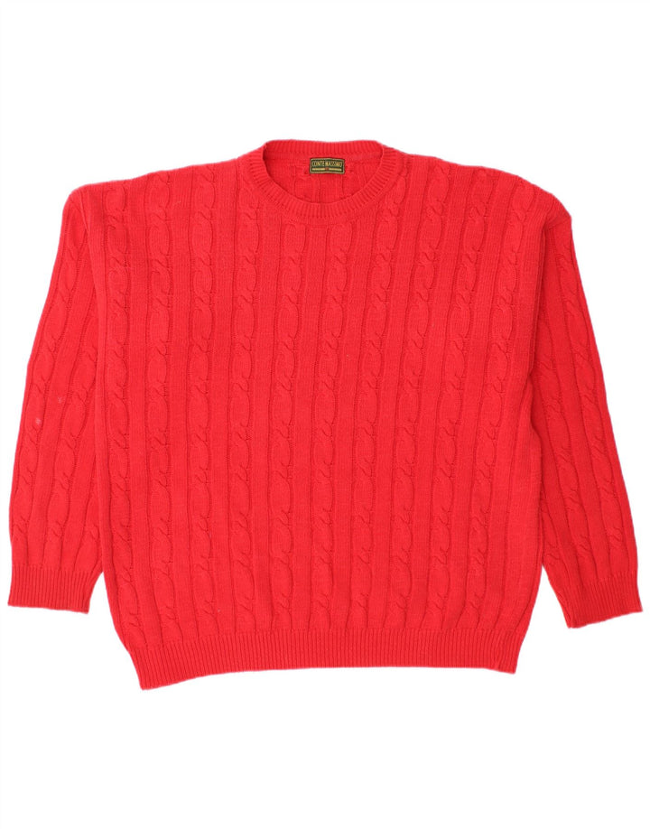 CONTE MASSIMO Herre sweater med rund hals XL rød bomuld