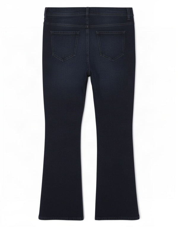 Marks & Spencer Mens Slim Flared Jeans UK 16 Large W34 L30 Navy Blue Cotton