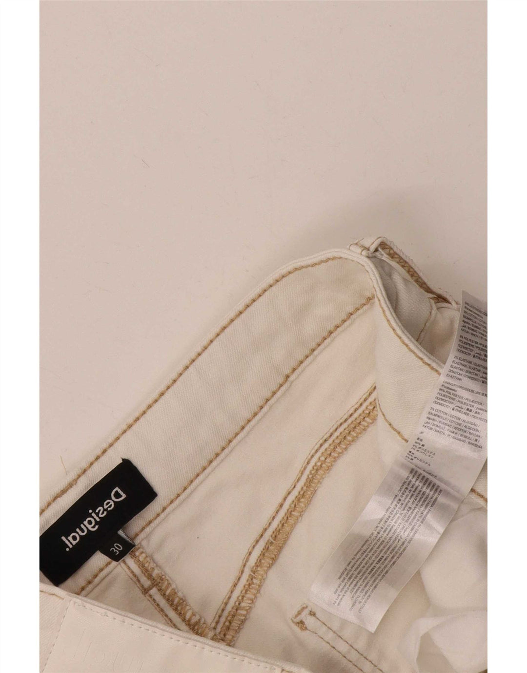 Desigual Womens Cropped Jeans W30 L25 Hvid Bomuld