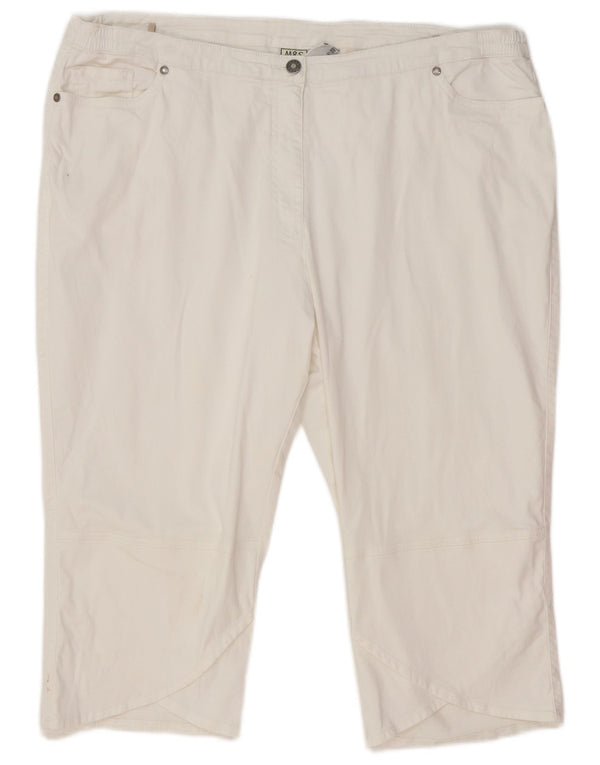 Marks & Spencer Lige Capri-bukser til kvinder EU 50 3XL W42 L19 Hvid