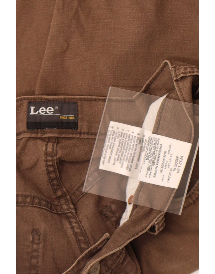 Lee Straight Jeans til mænd W32 L34 brun bomuld