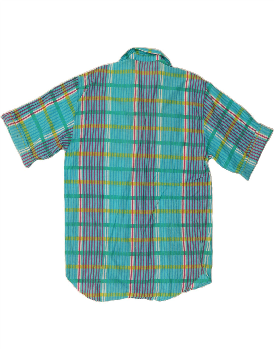 VINTAGE Womens Oversized Pullover Shirt UK 10 Small Blue Check Vintage Vintage and Second-Hand Vintage from Messina Hembry 