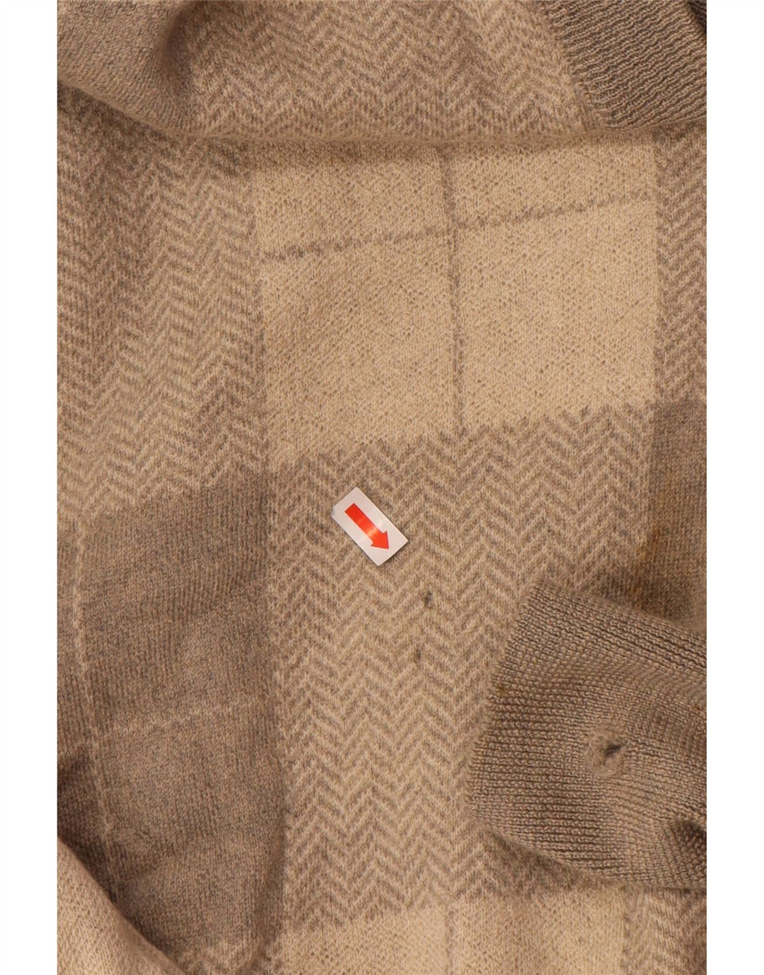 VALENTINO Herre V-hals sweater XL Grå Patchwork Uld