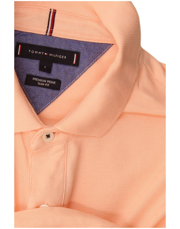 TOMMY HILFIGER Herre Slim Fit Polo Shirt Large Orange